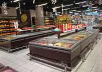 OEM porta de vidro deslizante de visualização Ilha caixa congelador 850L refrigeração estática