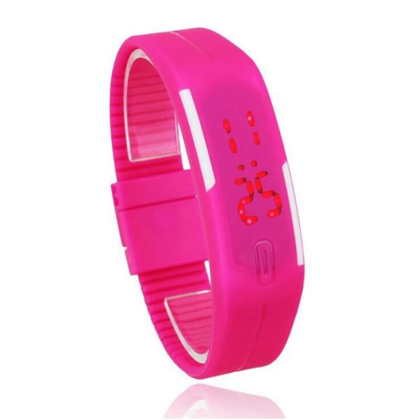 Plastic Case LED Digital Silicone Sports Watch With Chinese Electronic Movement