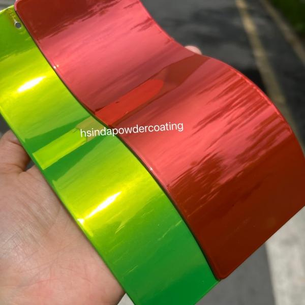 Chrome Golden Green Red Illusion Color Solid Polyester resin powder coating paint