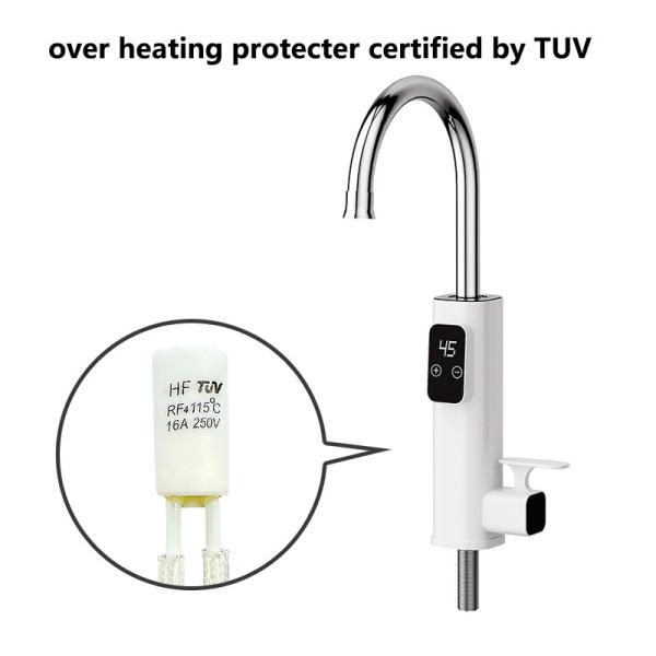 360 Deg Free Rotation 304 Stainless Steel Electric Heating Water Faucet With 3s Fast Heating