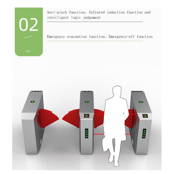 Access Control Flap Gate Barrier , 50Hz Automatic Turnstile Gate For Entrance