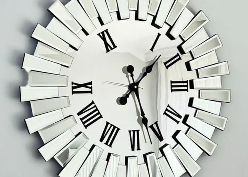 Opulent Copper Mirror Wall Clock with Silent Movement and Customizable Design