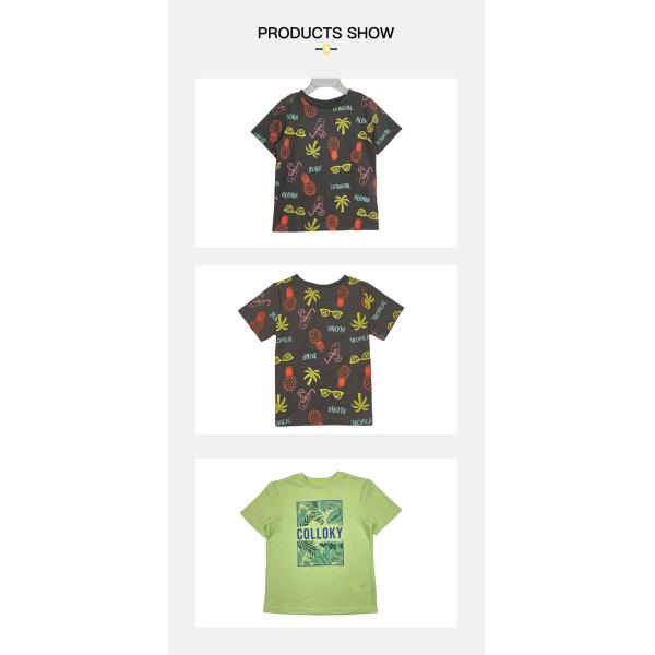 Customized Services 100% Cotton Jersey Boys Tshirts with Short Sleeve and Anti-shrink