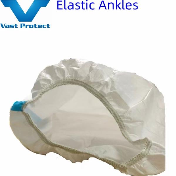 Белый синий ленточный костюм с капюшоном без ботинка-покрытия без обуви