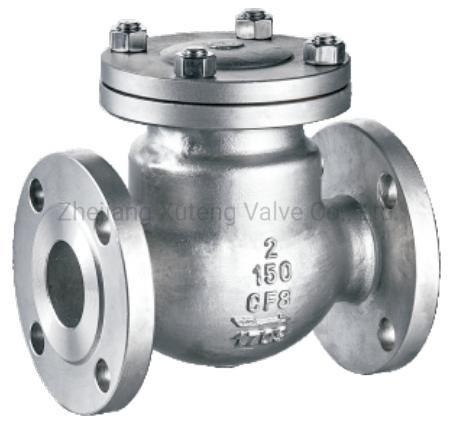 Válvula de não retorno de flange industrial em aço inoxidável com ligação ANSI 150lb