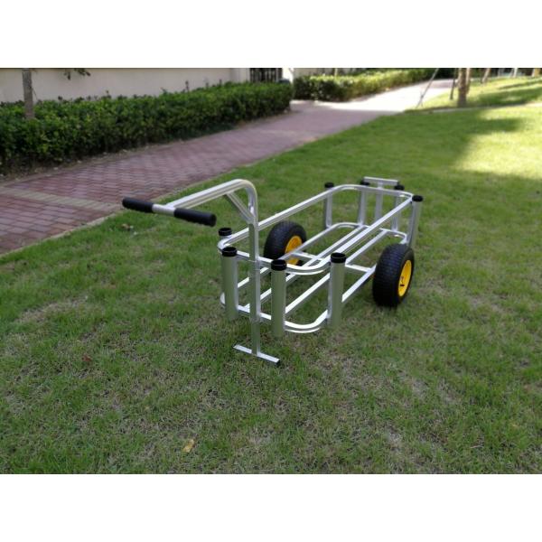 Custom Logo Pneumatic Tire Beach Cart Aluminum Surf Fishing Cart 500lbs Capacity