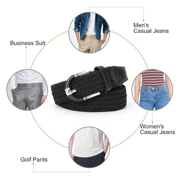 Dressing 115cm Fabric Elastic Belt Wide Golf 3.4cm Stretch Women Braided Woven