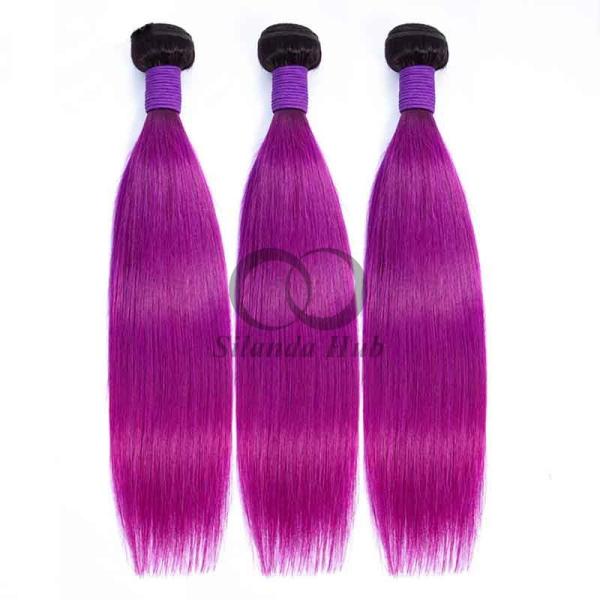 #T1B/Purple Straight Remy Human Hair Bundles Sew In Weave Bundles Brazilian Bundle Deals