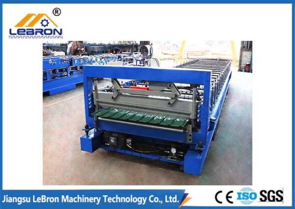 PLC Control Glazed Tile Roll Forming Machine , Color Steel Tile Forming Machine