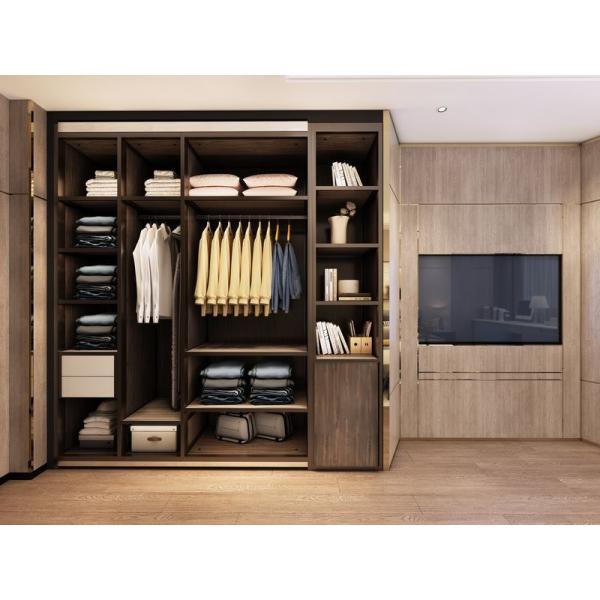 Минималист Диагональный разрез Телевизор Стенный детский гардероб Деревянный зерно Нержавеющая сталь