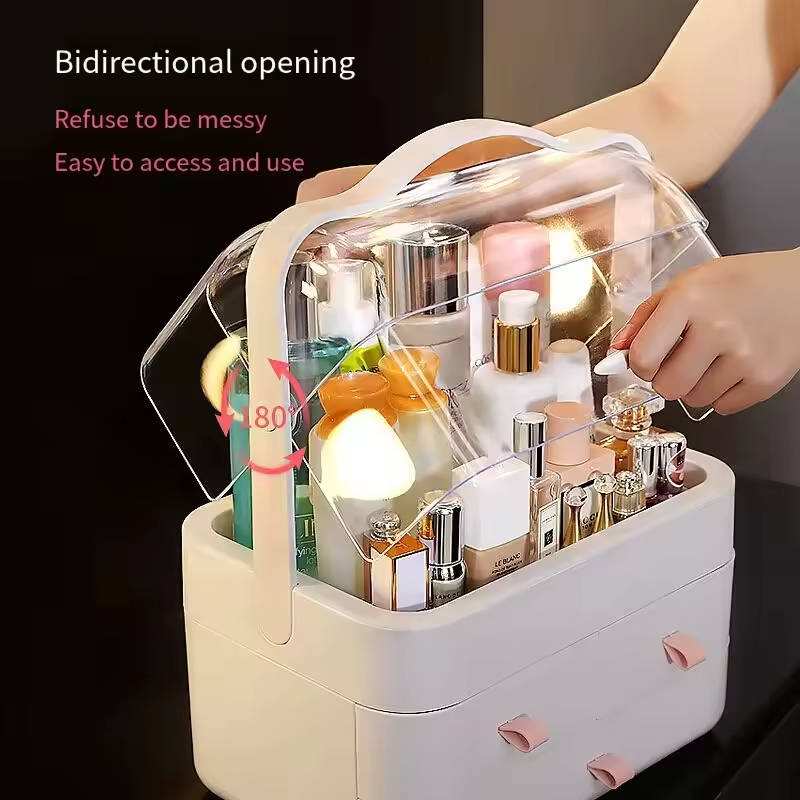 Advanced Beautiful Desktop Dust-proof Partition Classification Storage Container Large Capacity Cosmetics Jewelry Storage Box