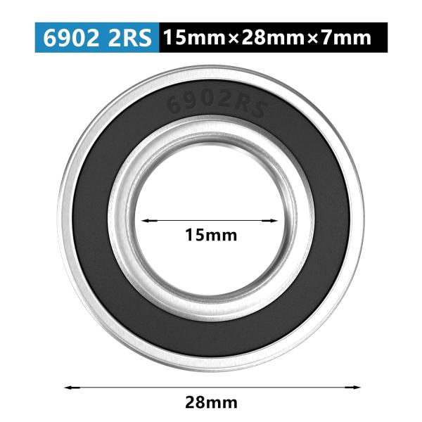 6902 2RS roulement en caoutchouc scellé en acier chrome roulements en rouleaux scellés par une paroi fine