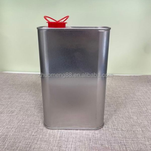 1L Rectangle Oive Oil Tin Cans Silver Square Metal Tinplate for Food Cooking Oil