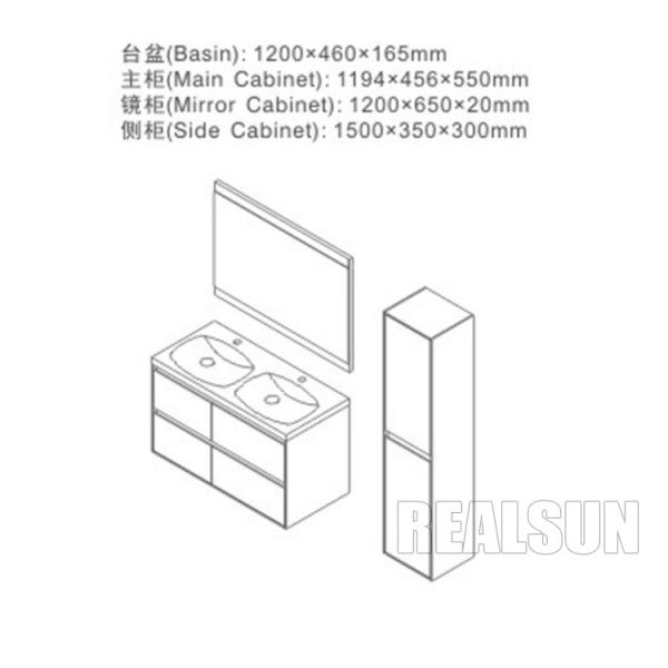 European Style Modern Bathroom Vanity Cabinets / Washroom For Home Or Hotel