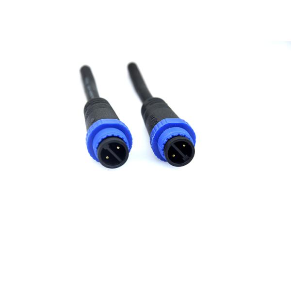 M15 Waterproof 2 Pin Extension Cable Outdoor Lighting Connectors IP68