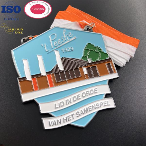 Truck Car Custom Enamel Medals Zinc Alloy Trophies Medals With Nickel Chain