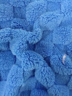 150cm-170cm Deep blue double-sided recycled jacquard plaid cotton velvet
