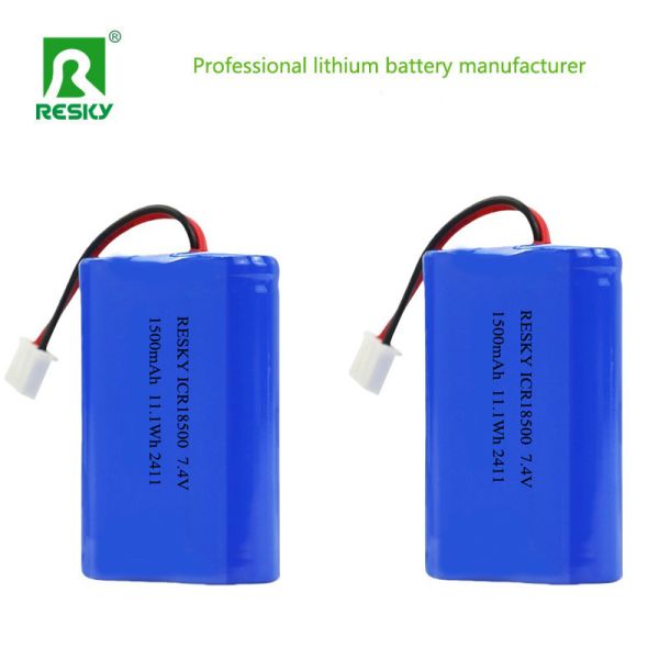 Rechargeable Batteries ICR18500 7.4V 1500mAh 11.1wh Cylindrical Li-ion Battery Pack