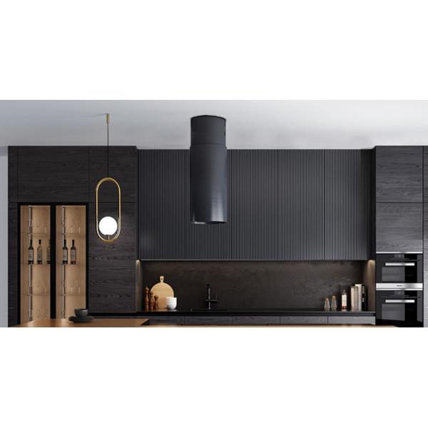 18mm Modern Matt Black Finish Kitchen Cabinets Black Finish Melamine Board