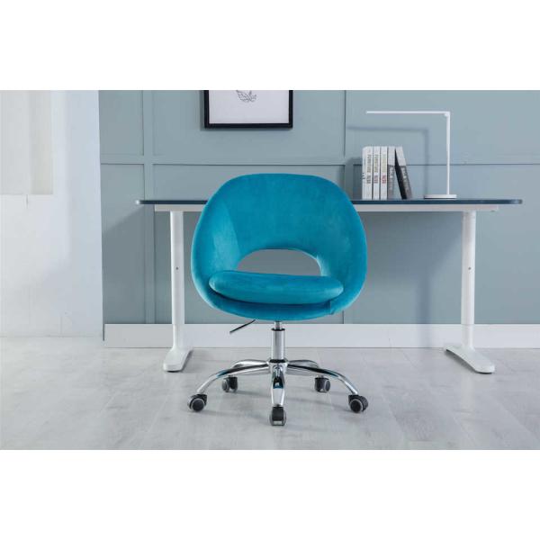 5 Star Base Teal Bedroom Swivel Chair / 8.2KGS Velvet Spinny Chair