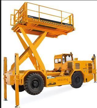 Box Shaped Leg Tunnel Mining Equipment Mobile Yellow Color Free Extension Ladder