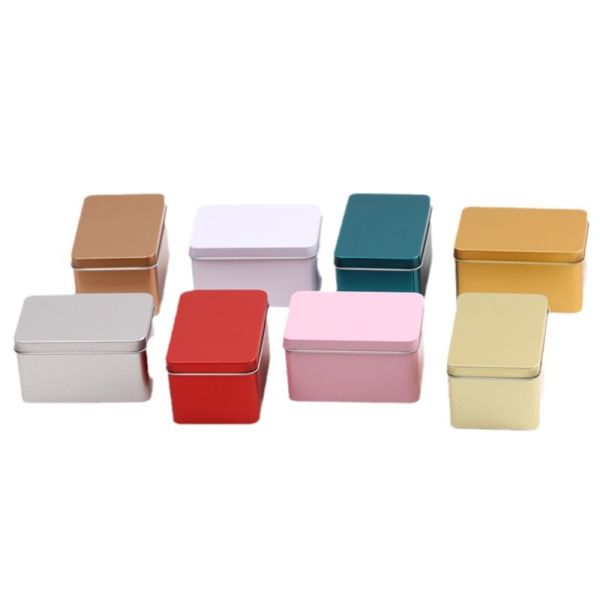 Recyclable Tinplate Metal Cake Tin Cans Bread Sandwiches Pizza Sushi Rectangle