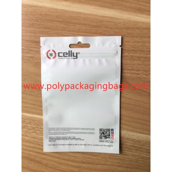 White Plastic Translucent Pearl Film Data Line Zipper Bags 8 Colors Gravure Printing