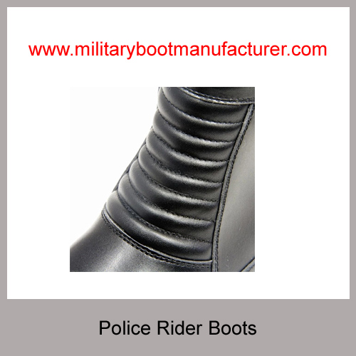 Wholesale China Military Grade Police Officer Rider Boots With Full Grain NAPPA Leather PU Rubber Dual Density Outsole