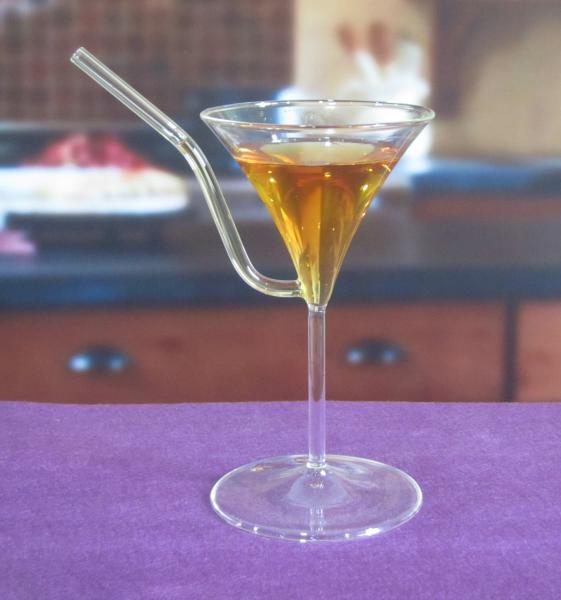 Vidros de cocktail do vintage do Borosilicate com palha