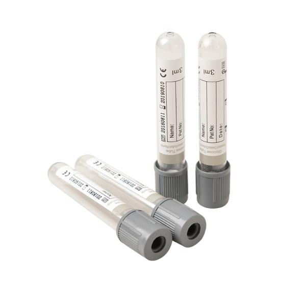 Tubo 1ml - 10ml de la glucosa en sangre del vacío del espécimen del plasma con Grey Cap