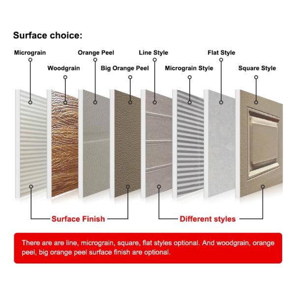 Порошно-покрытая стальная изоляционная секционная дверь с виниловым ветерстриппингом и алюминиевыми секционными гаражными дверями