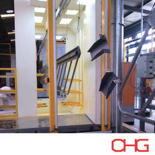 Powder Coating Production Line for Metal Parts PLC Control Unit and Conveyor System