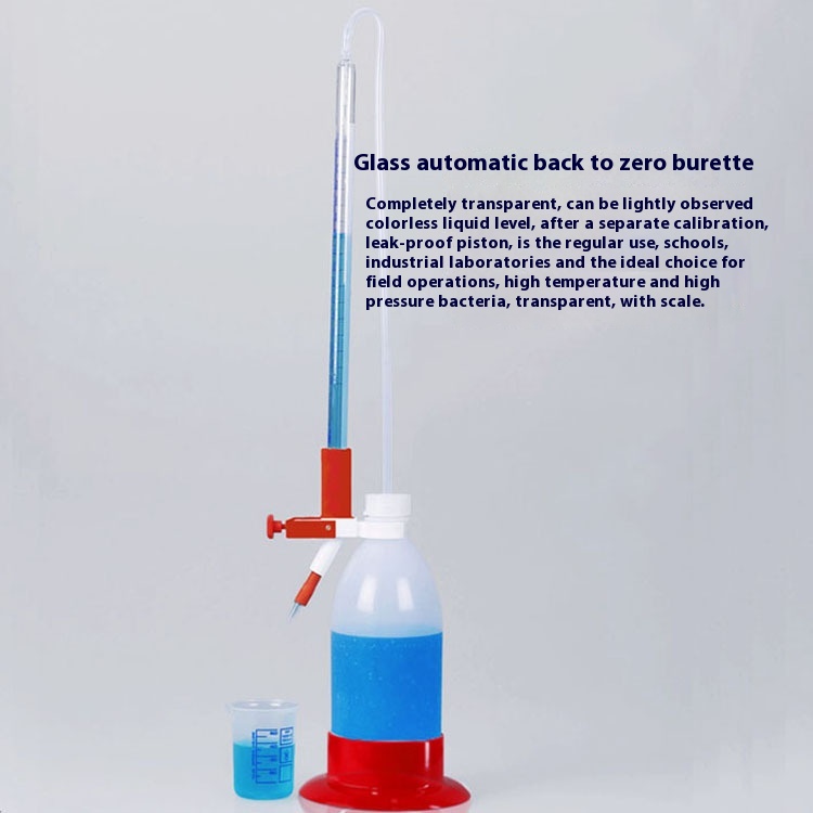 Automatic 1000ml PP Reagent Bottle with Zero Return Titration Tube Acrylic Tube Body Polypropylene Piston Tube Tip Lab Supplies