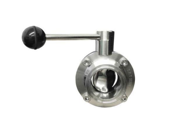 Pneumatic Butterfly Valve Sanitary / Manual Tri Clamp SS304 Clamp Connection