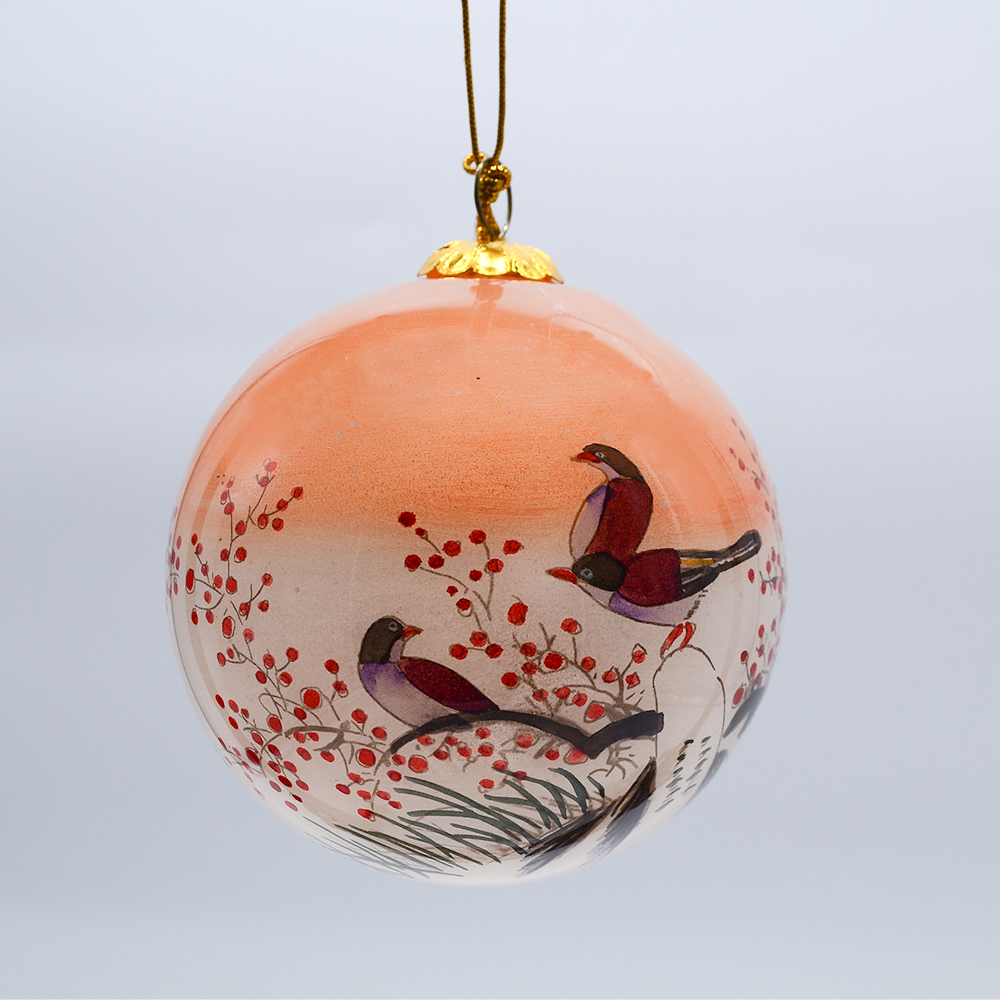 Customizable Pattern Inside Hand-painting Christmas Glass Ornament Ball for Christmas Day