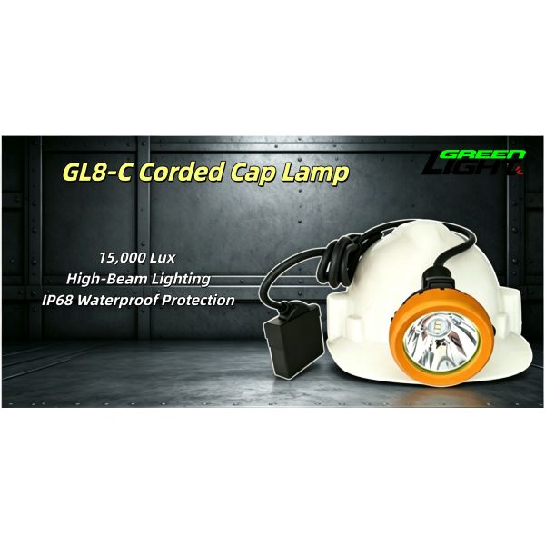 LED Mining Cap Lamp Rechargeable Miner Headlamp with Dual Auxiliary LEDs IP68