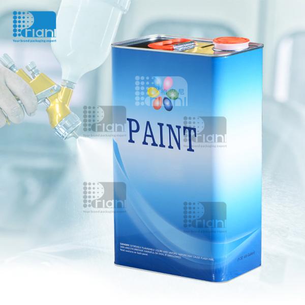 3-5 Litre Empty Paint Tins , Empty Metal Gallon Paint Cans For Packing Thinner Chemical
