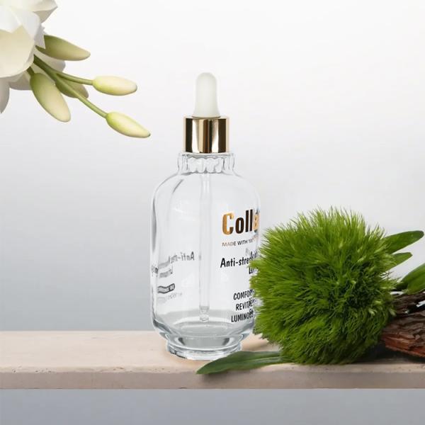 160 мл прозрачное стекло капельницы для эфирного масла Бутылка стеклянная косметическая упаковка с золотой капельницей