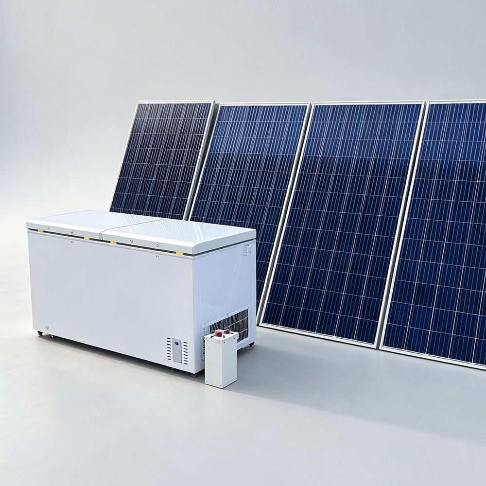 550L Solar Chest Freezer R404a Double Doors Cold Storage Deep Freezer Solar