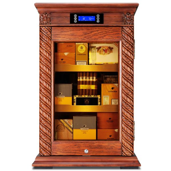 Intelligent Climate Control Solid Wood Cigar Cooler Humidifier Cabinet With Lock