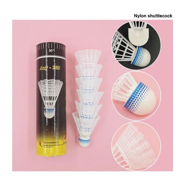 Nylon Badminton Plastic Shuttlecock Stable Sturdy For Entertainment Yellow White