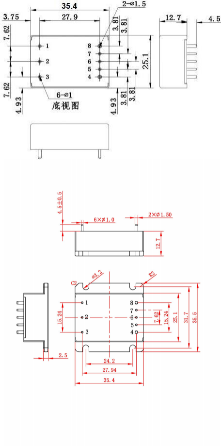 FWD-100W-28S Series 100W DC-DC Power Module with 1500VDC Isolation and Ultra-compact Size for Aviation Applications