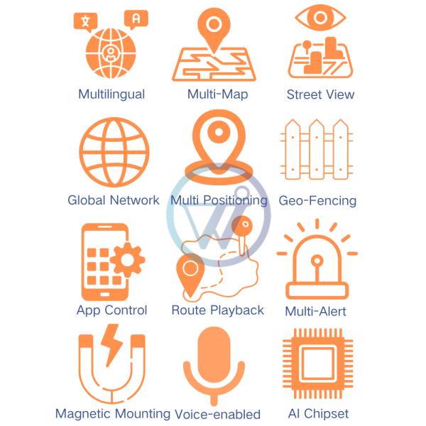 PG12 Super Mini Round 2G GPS Tracking Device with Timestamp for Logistics Fleet Management Cargo Vehicle Pet Car Anti-lost and Safety