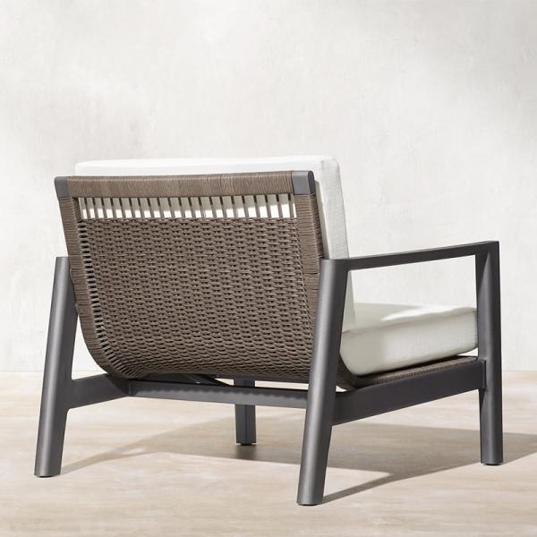 Modern Outdoor Furniture Poly Rattan Garden Sofa with Waterproof Fabric Seat
