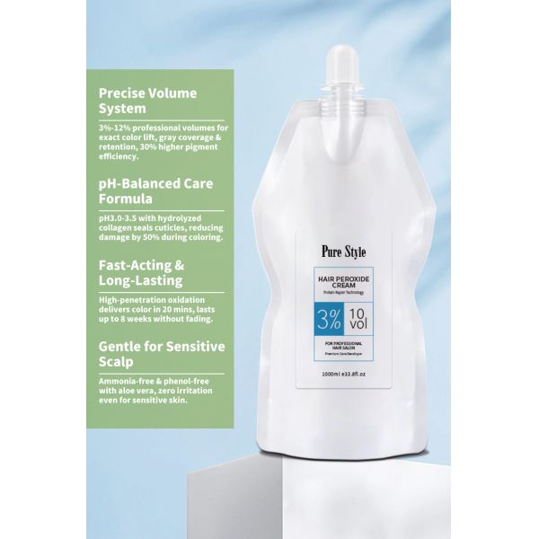 Crème révélatrice pour cheveux au peroxyde 3% 6% 9% 12% ODM/OEM, crème oxydante pour cheveux 1000ml