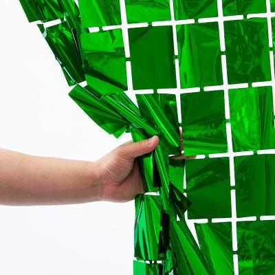 Green 1*1m Square Foil Curtain Background Square Foil Backdrop
