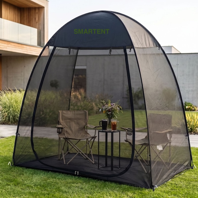 200*120*195CM Lightweight Portable Outdoor Black Pop Up Sports Tent Fit For 2 Person