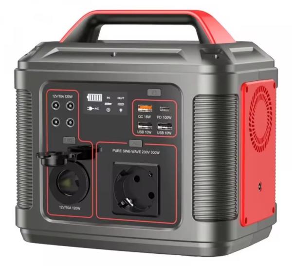 300W Emergency Power Supply Back-Up Source Battery 300Wh Pure Sine Wave Portable Power Station Outdoor Power Supply