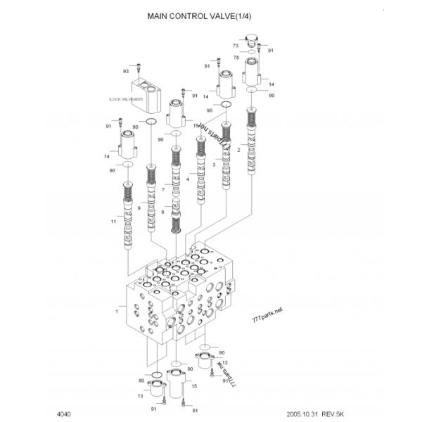 Hyundai Excavator Control Valve 31N3-10110 For R110-7 R130-5 R150-7 Mini Excavator