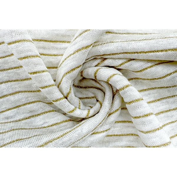 Lightweight Linen Fabric Quick Drying 192gsm 15% Gold Silk 85% Linen Knitted Fabric